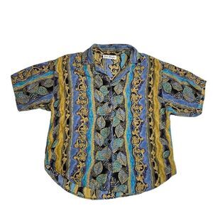 90s vintage Jeri Marque Patterened Button Down Top Medium